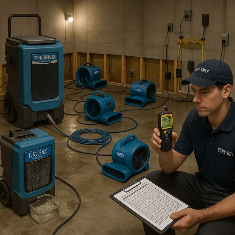 Structural Drying and Dehumidification process in Lawrenceville, IL